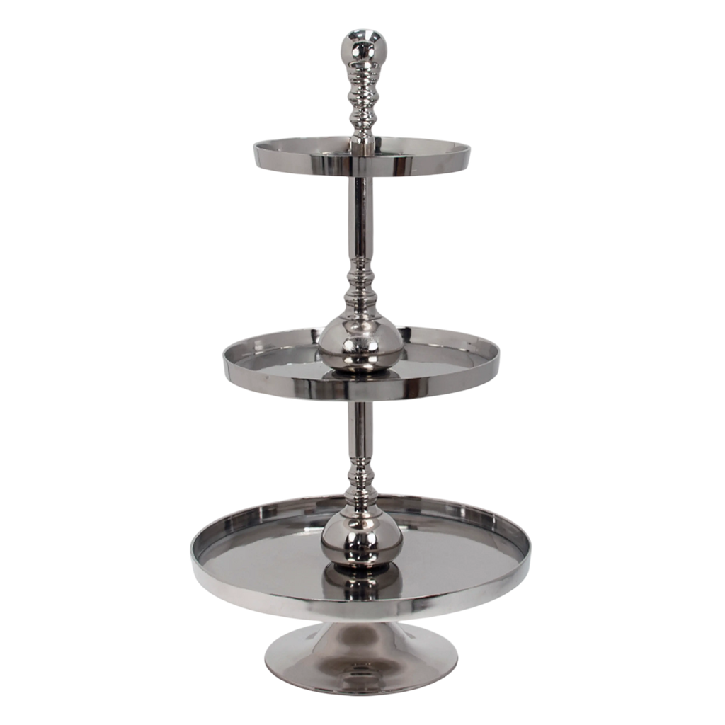 Plate stand 3 tier ALU/NI 53x53x96