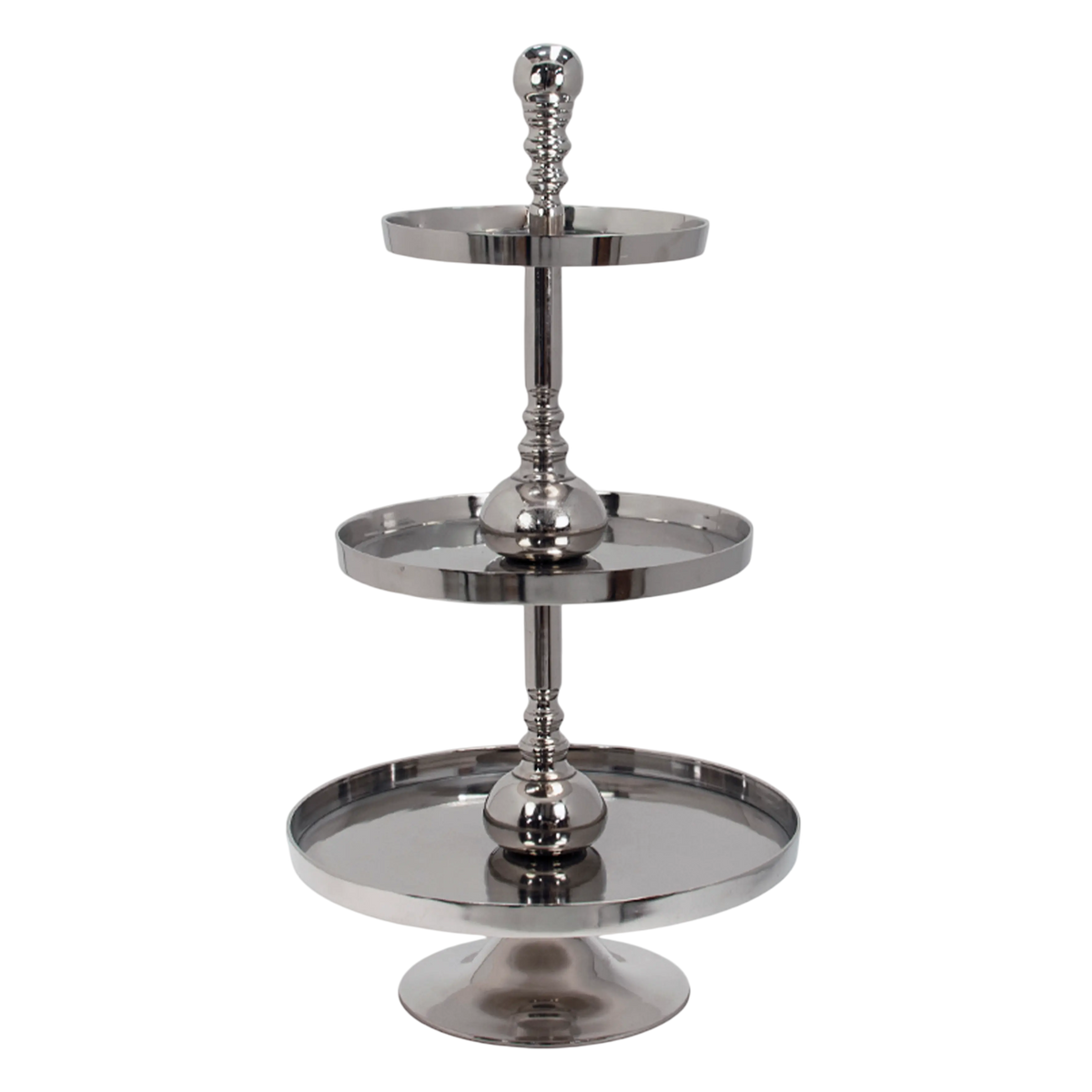 Plate stand 3 tier ALU/NI 53x53x96