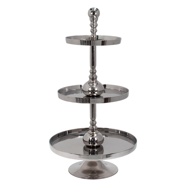 Plate stand 3 tier ALU/NI 53x53x96