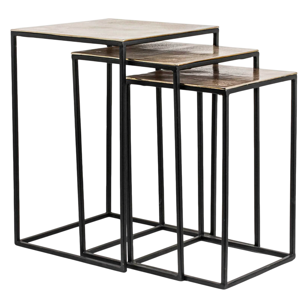 Side table SET/3 ALU IR/BRONZE 40x40x61