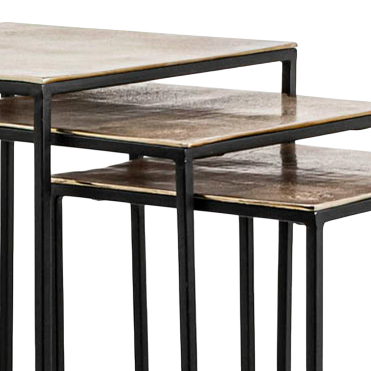 Side table SET/3 ALU IR/BRONZE 40x40x61