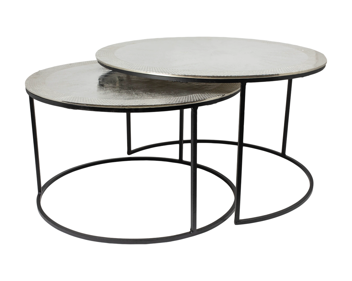 Coffee table SET/2 ALU RAW/NI 75x75x44