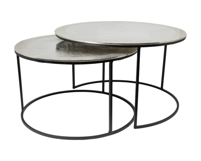Coffee table SET/2 ALU RAW/NI 75x75x44