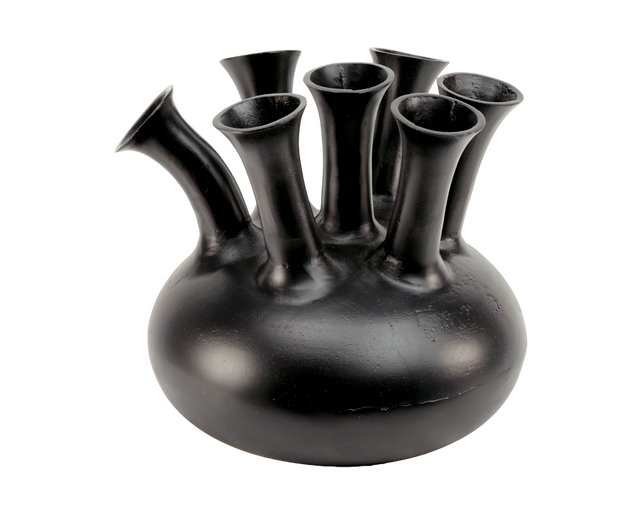 Vase 7 mouth ALU RAW/BLACK 40x40x38