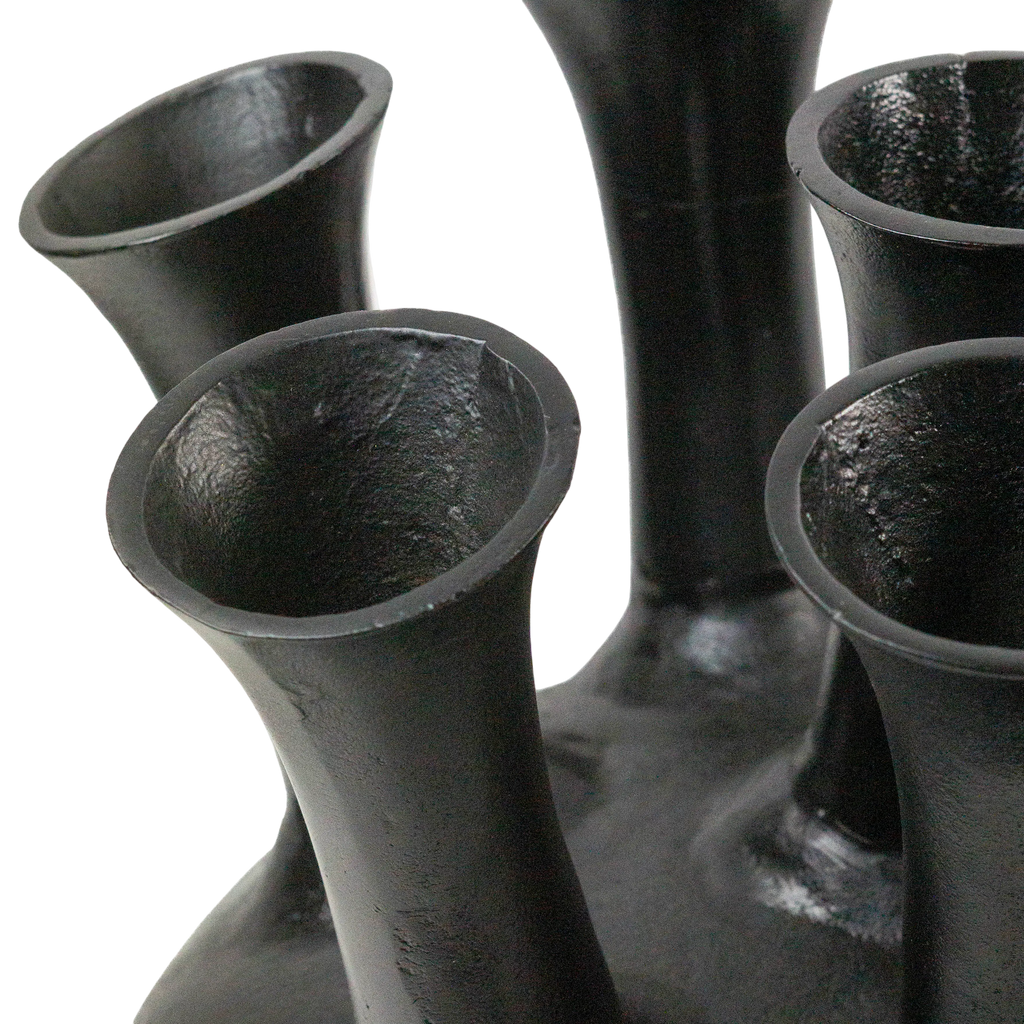 Vase 7 mouth ALU RAW/BLACK 40x40x38