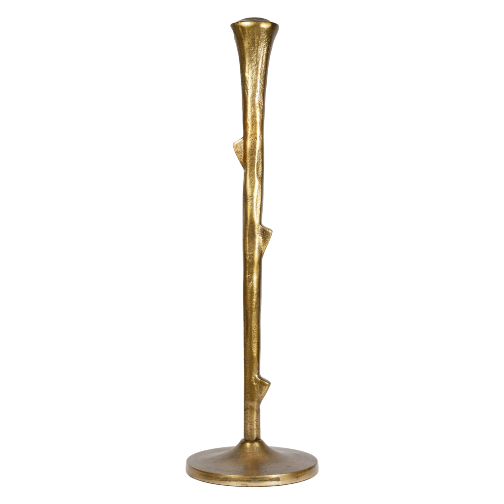 Candle holder branch ALU RAW/GOLD 18x18x60