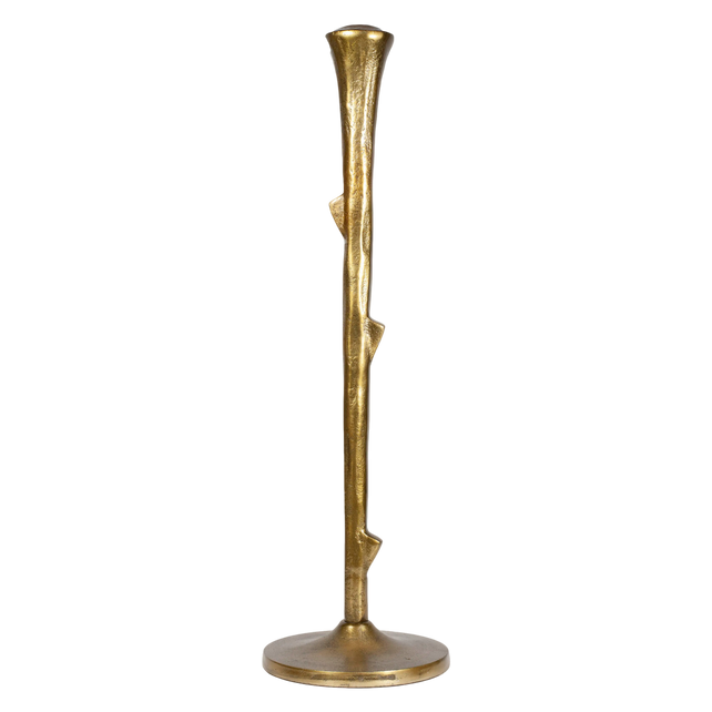 Candle holder branch ALU RAW/GOLD 18x18x60