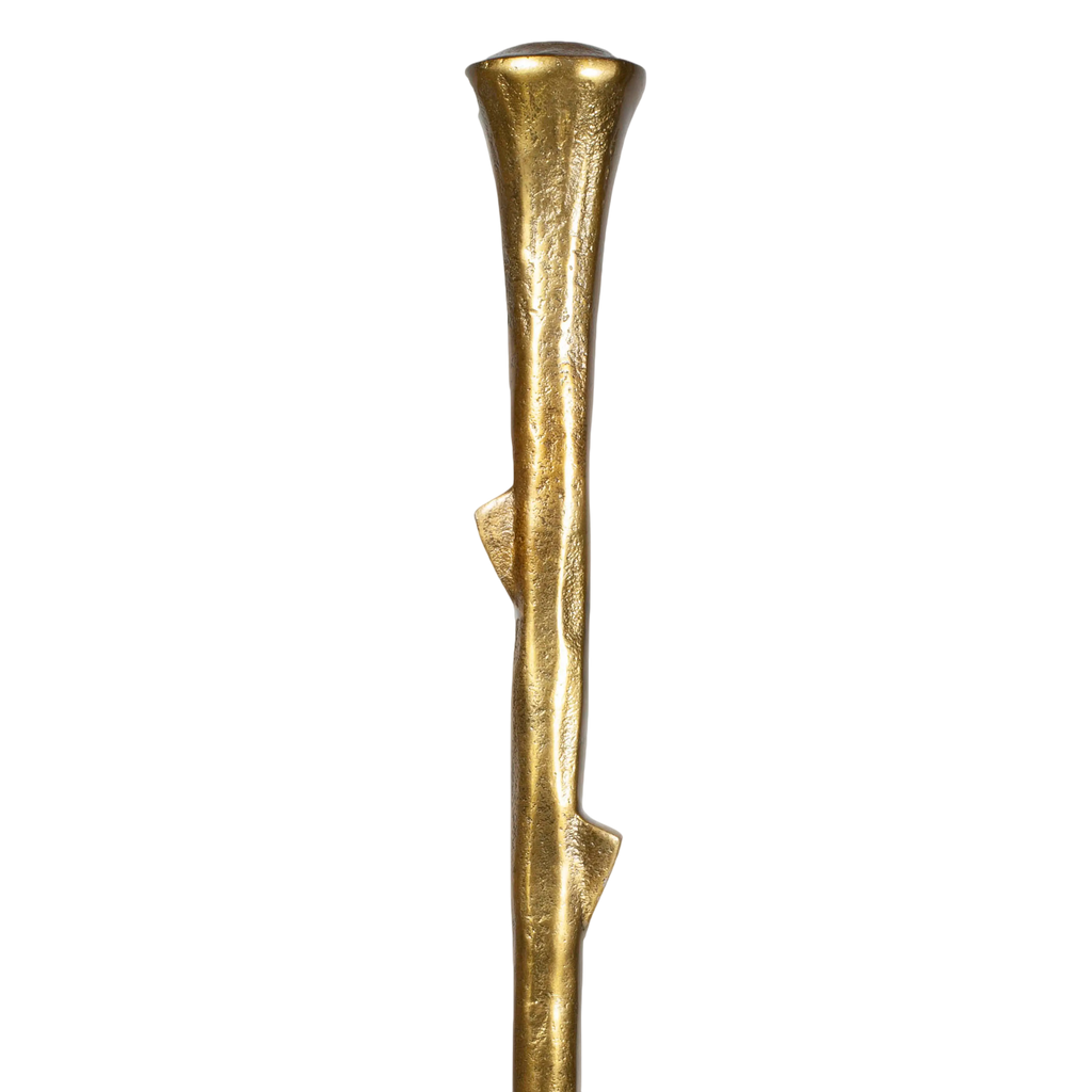 Candle holder branch ALU RAW/GOLD 18x18x60