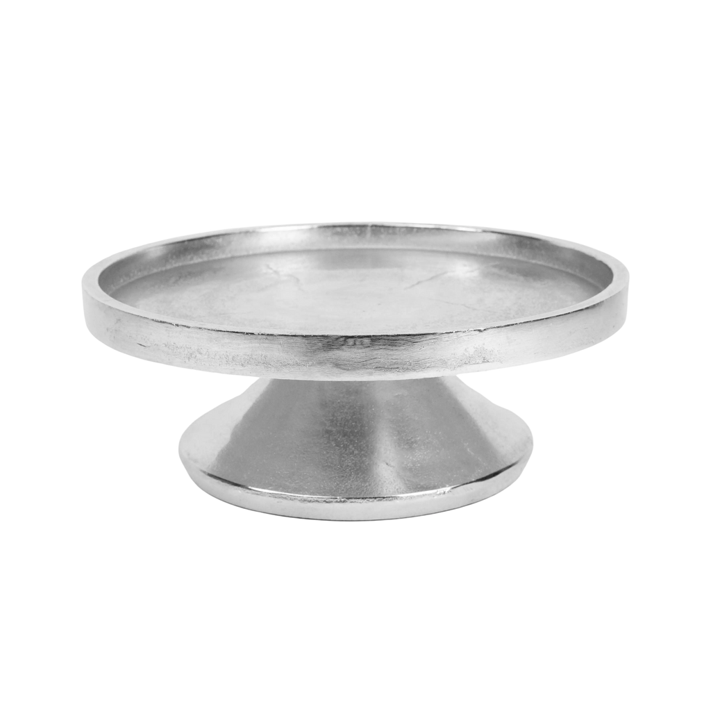 Plate on stand ALU RAW/NI 19x19x9