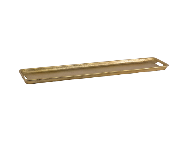 Plate w/handle ALU RAW/BRONZE 54x16x4