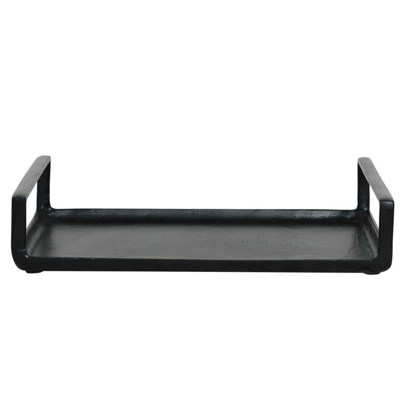 OUTLET Tray w/handles ALU RAW/MATT BLACK 42x31x10