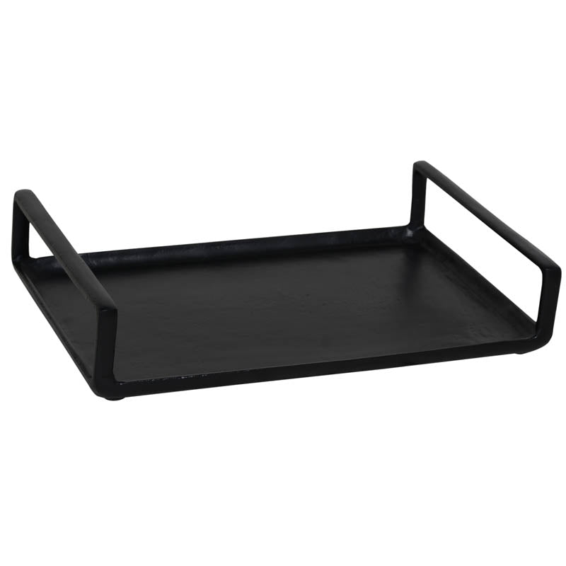 OUTLET Tray w/handles ALU RAW/MATT BLACK 42x31x10