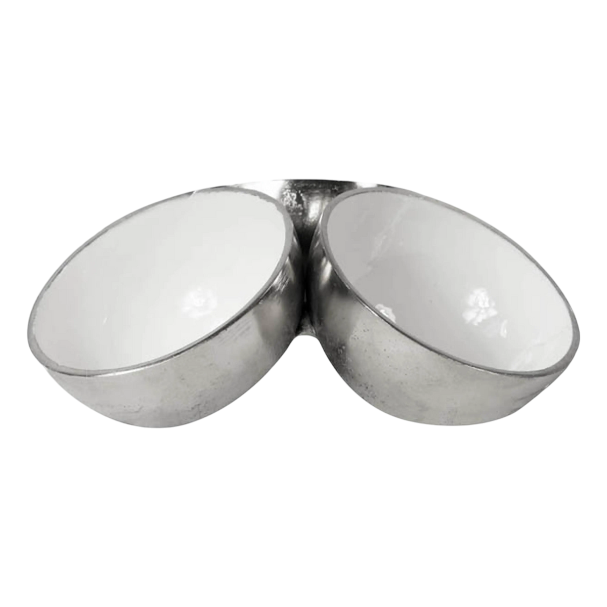 Bowl set of 3 w/white enamel ALU RAW/NI 46x13x18