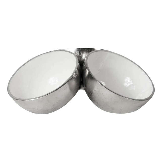 Bowl set of 3 w/white enamel ALU RAW/NI 46x13x18