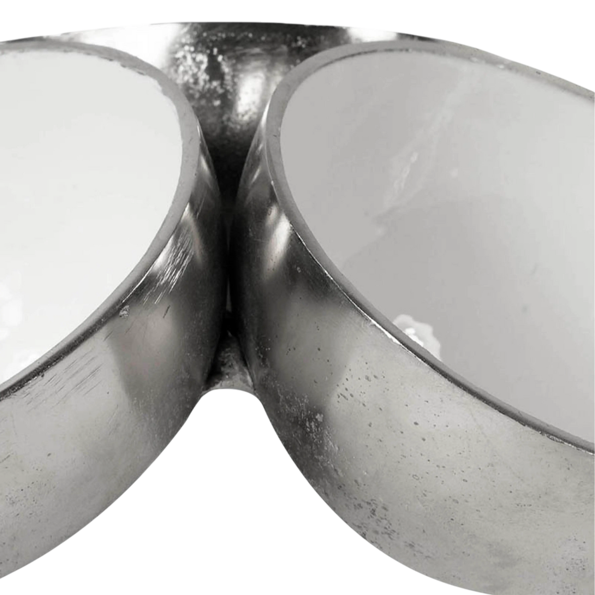 Bowl set of 3 w/white enamel ALU RAW/NI 46x13x18