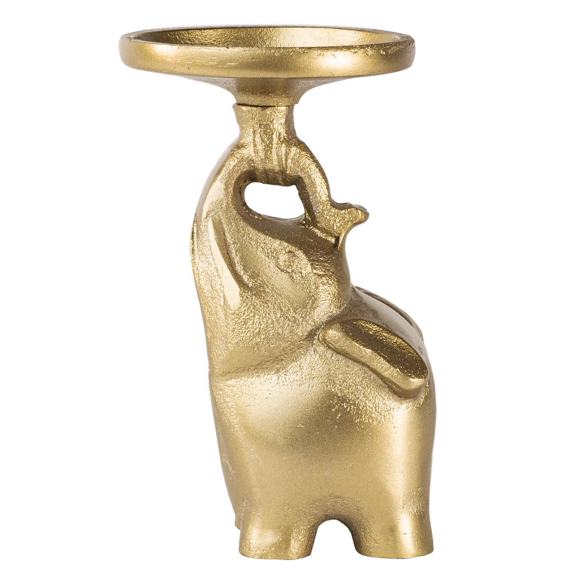Candle holder elephant SET/4 ALU RAW/BRONZE 8x8x15