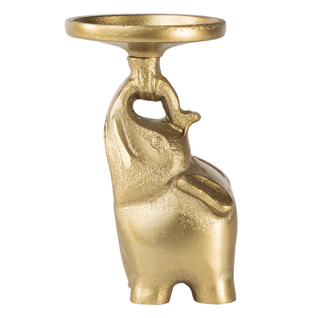 Candle holder elephant SET/4 ALU RAW/BRONZE 8x8x15