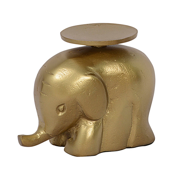 Candle holder elephant  ALU RAW/BRONZE 17x10x15