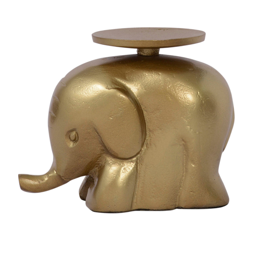 Candle holder elephant  ALU RAW/BRONZE 17x10x15