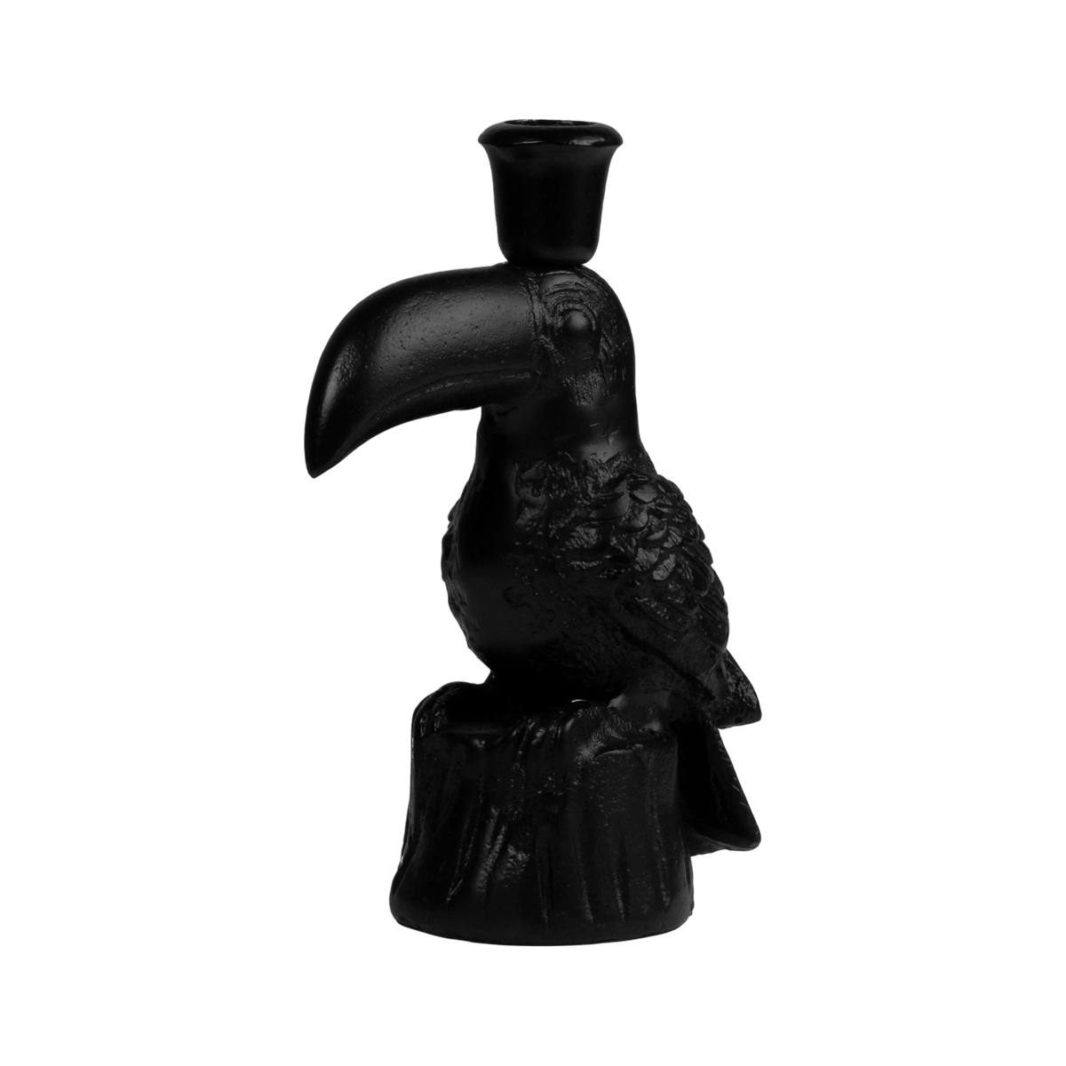 SALE Candle holder parrot ALU RAW/MATT BLACK 18x6x21