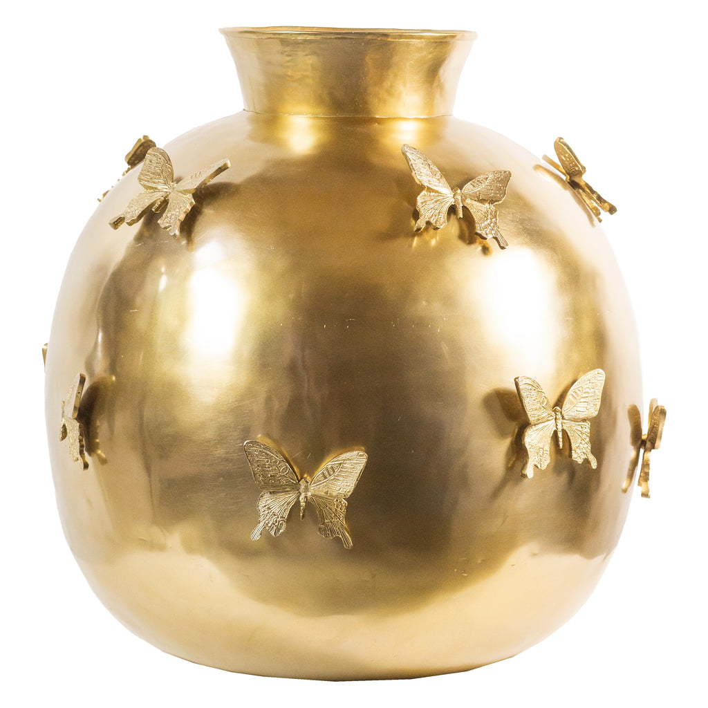 Vase w/butterfly ALU/BRONZE 63x63x64
