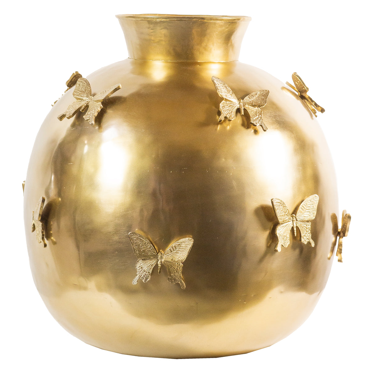Vase w/butterfly ALU/BRONZE 63x63x64