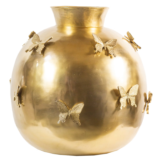 Vase w/butterfly ALU/BRONZE 63x63x64