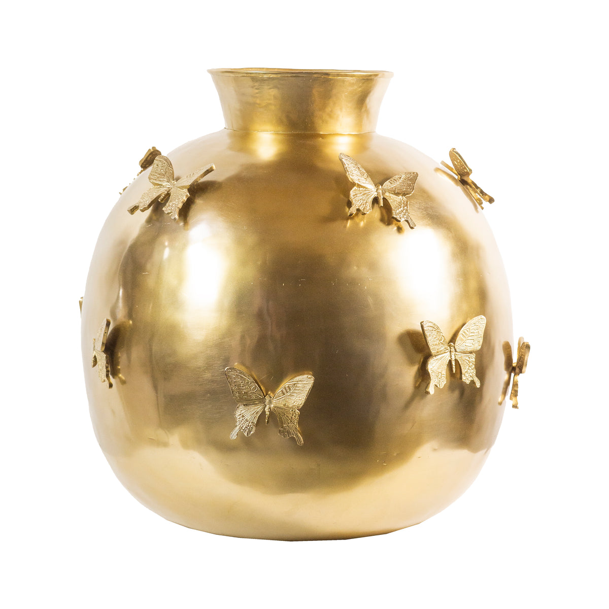 Vase w/butterfly ALU/BRONZE 53x53x51