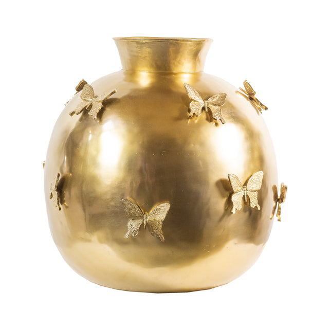 Vase w/butterfly ALU/BRONZE 53x53x51