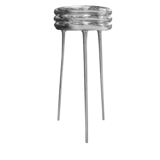 Vase w/3 legs ALU RAW/NI 60x60x131