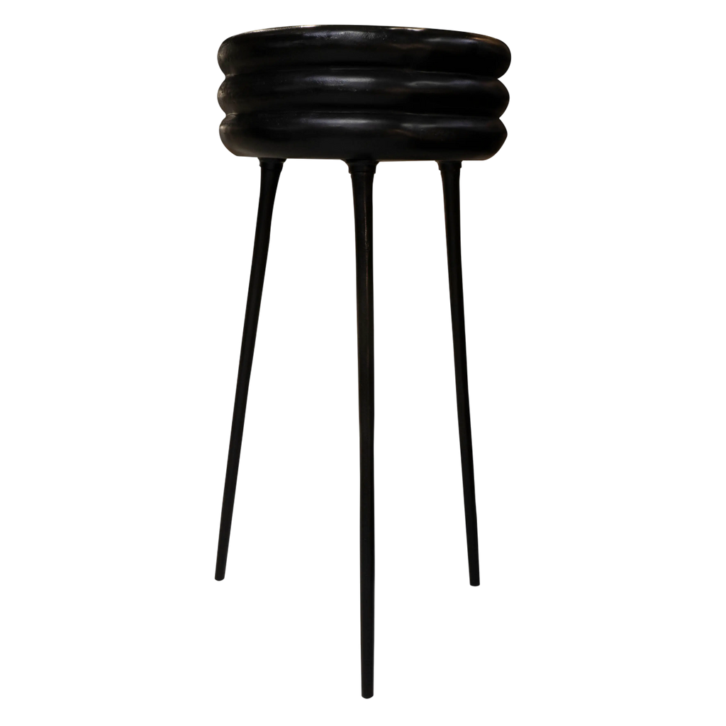 Vase w/3 legs ALU RAW/MATT BLACK 60x60x131