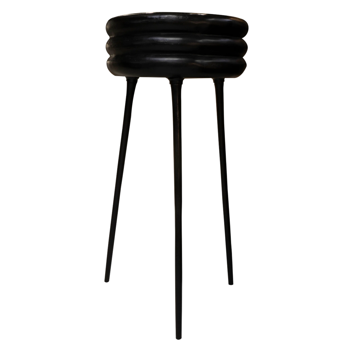 Vase w/3 legs ALU RAW/MATT BLACK 60x60x131