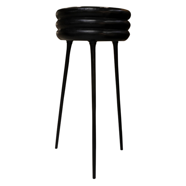 Vase w/3 legs ALU RAW/MATT BLACK 60x60x131