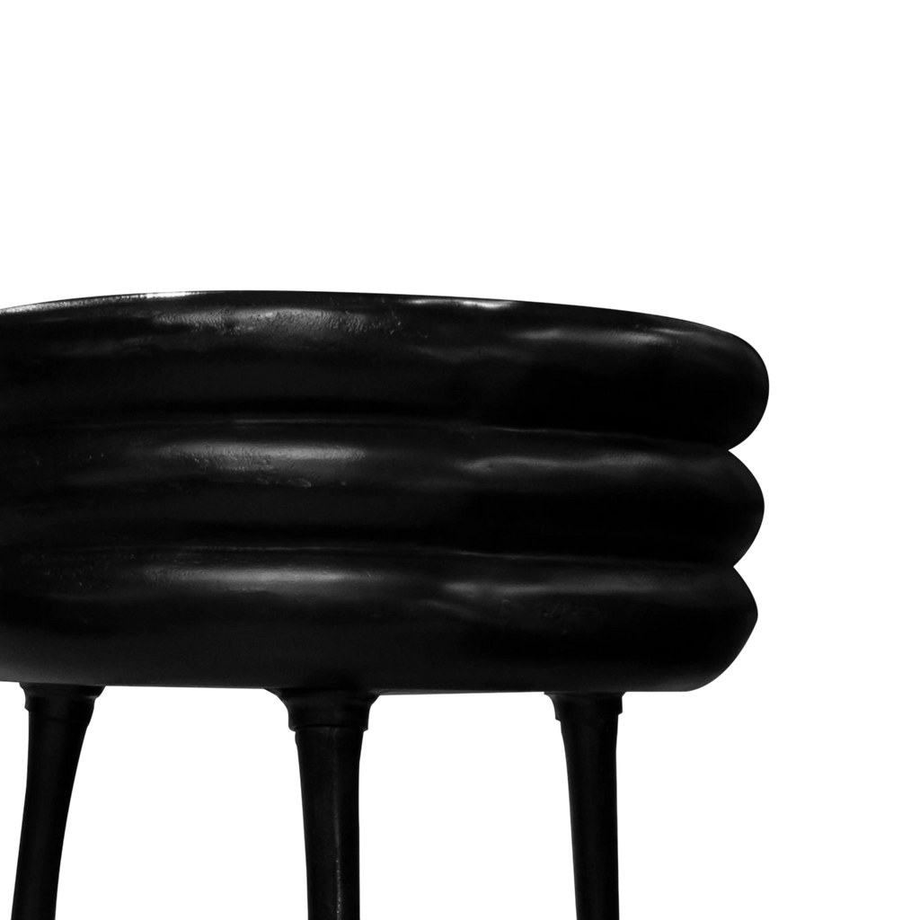 Vase w/3 legs ALU RAW/MATT BLACK 60x60x131