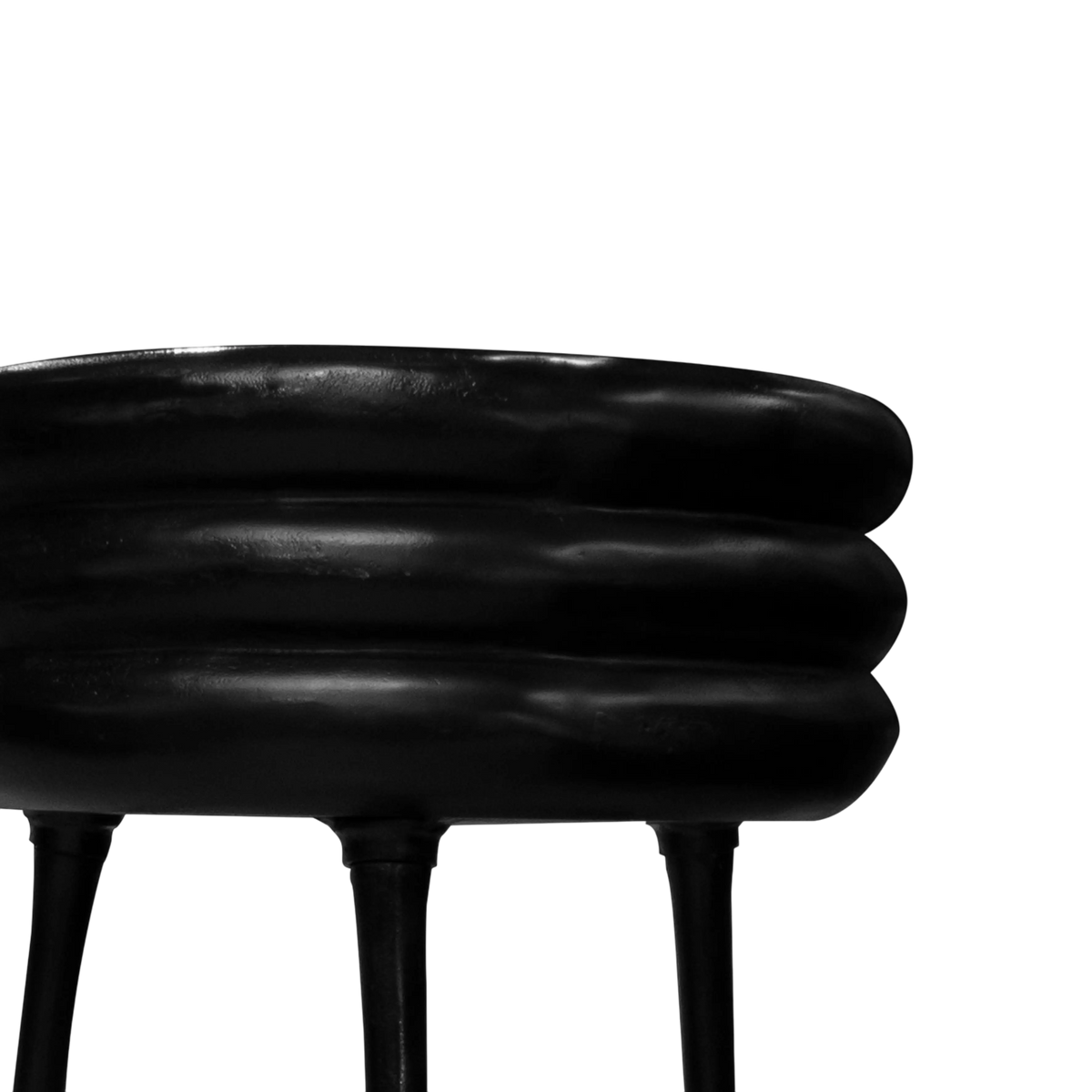 Vase w/3 legs ALU RAW/MATT BLACK 60x60x131