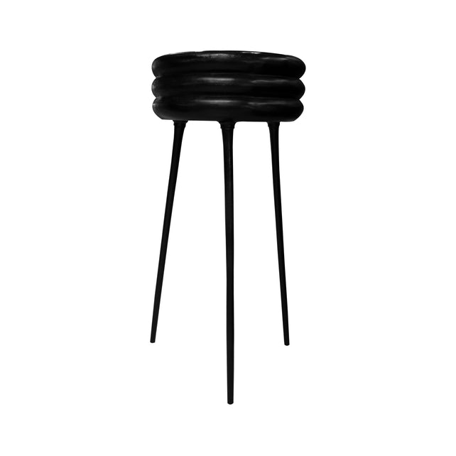 Vase w/3 legs ALU RAW/MATT BLACK 41x41x112
