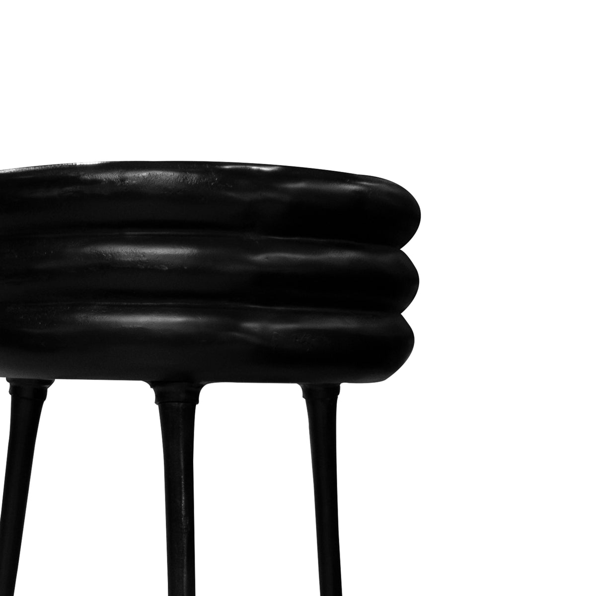 Vase w/3 legs ALU RAW/MATT BLACK 41x41x112