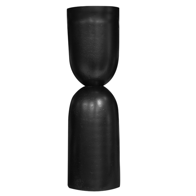 Candle holder ALU RAW/MATT BLACK 13x13x41