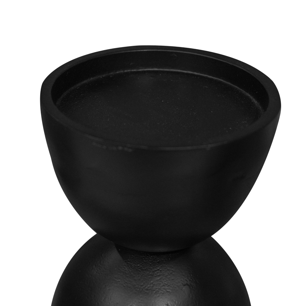 Candle holder ALU RAW/MATT BLACK 13x13x41