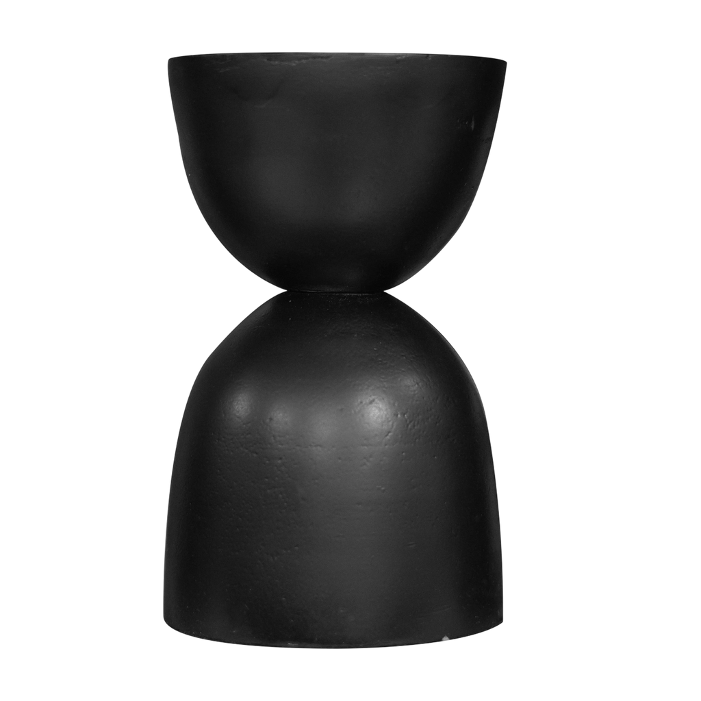Candle holder ALU RAW/MATT BLACK 13x13x21