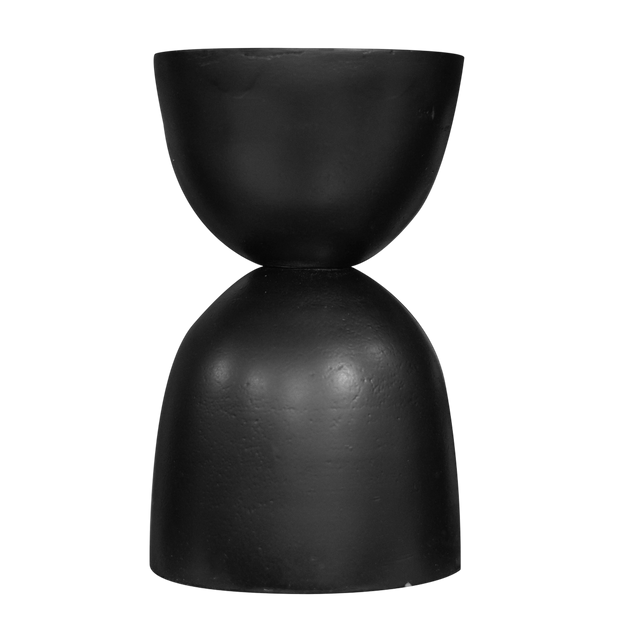 Candle holder ALU RAW/MATT BLACK 13x13x21