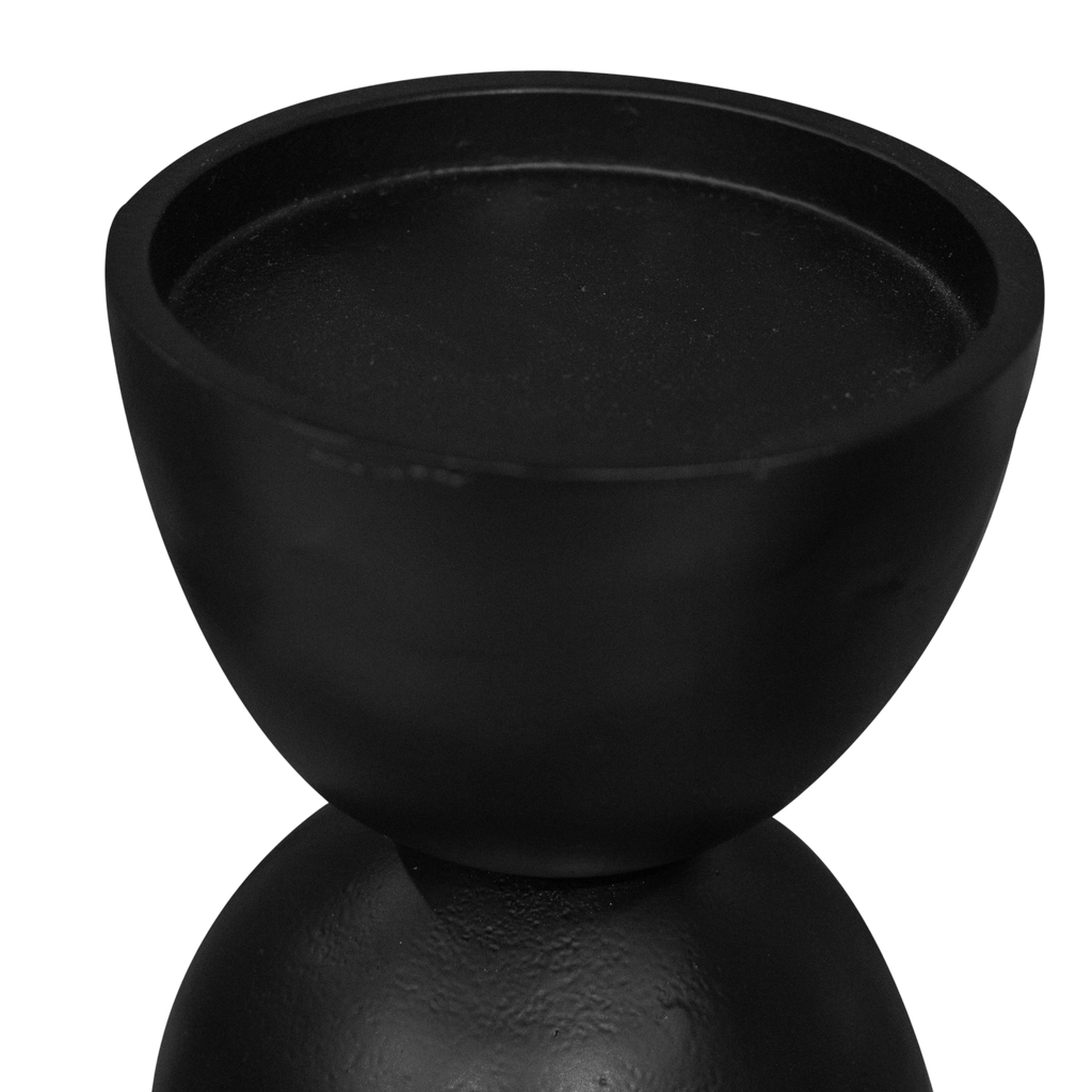 Candle holder ALU RAW/MATT BLACK 13x13x21