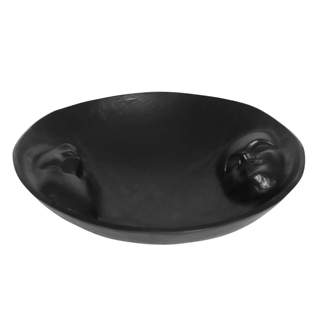 Bowl w/face ALU RAW/MATT BLACK 39x39x10
