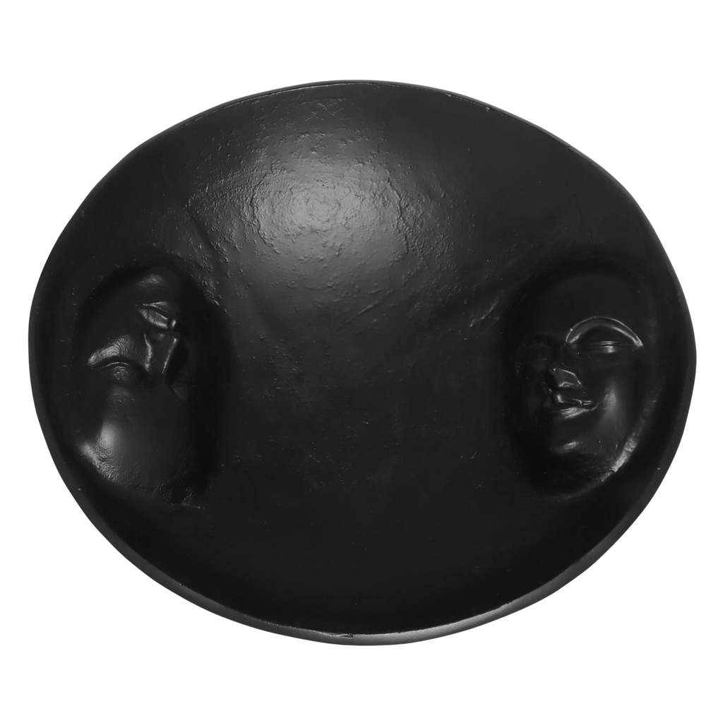 Bowl w/face ALU RAW/MATT BLACK 39x39x10