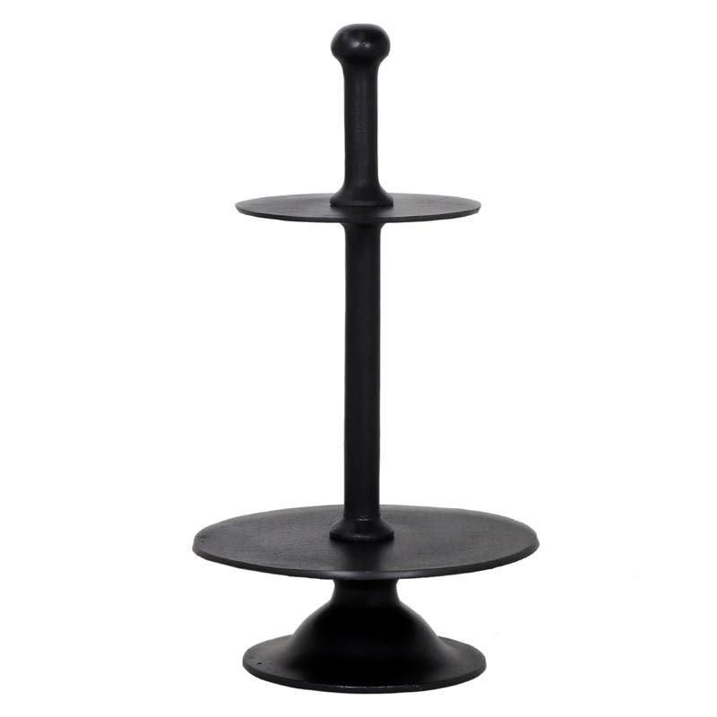 Etagere 2 tier ALU RAW/MATT BLACK 30x30x55