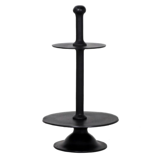 Etagere 2 tier ALU RAW/MATT BLACK 30x30x55