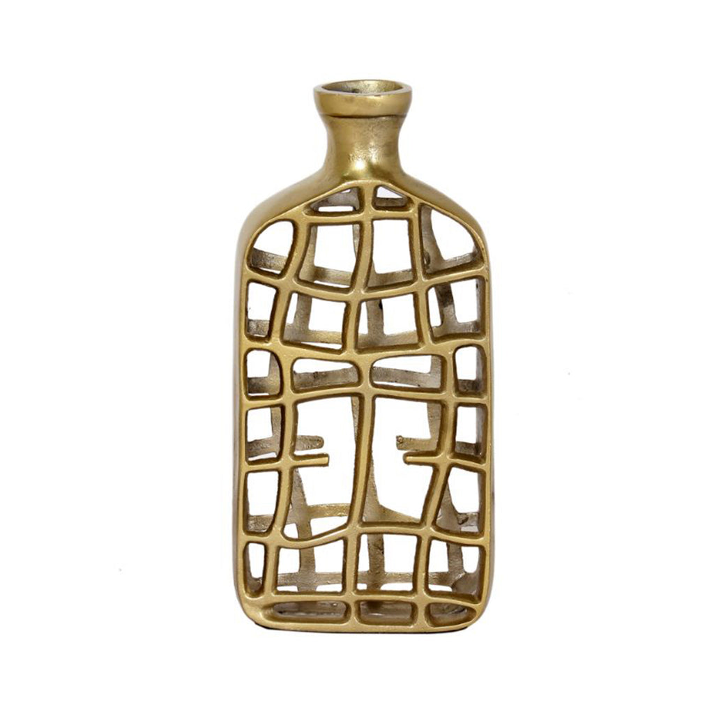 SALE Vase Jalidaar ALU RAW/NEW BRONZE 15x5x33