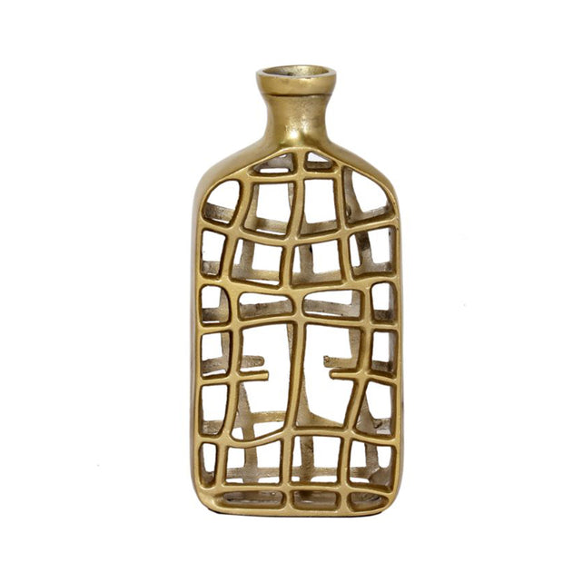 SALE Vase Jalidaar ALU RAW/NEW BRONZE 15x5x33