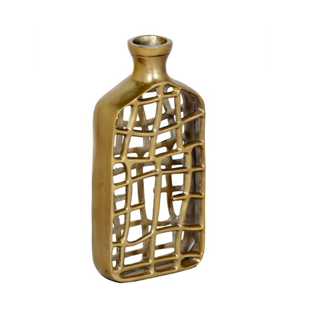 SALE Vase Jalidaar ALU RAW/NEW BRONZE 15x5x33