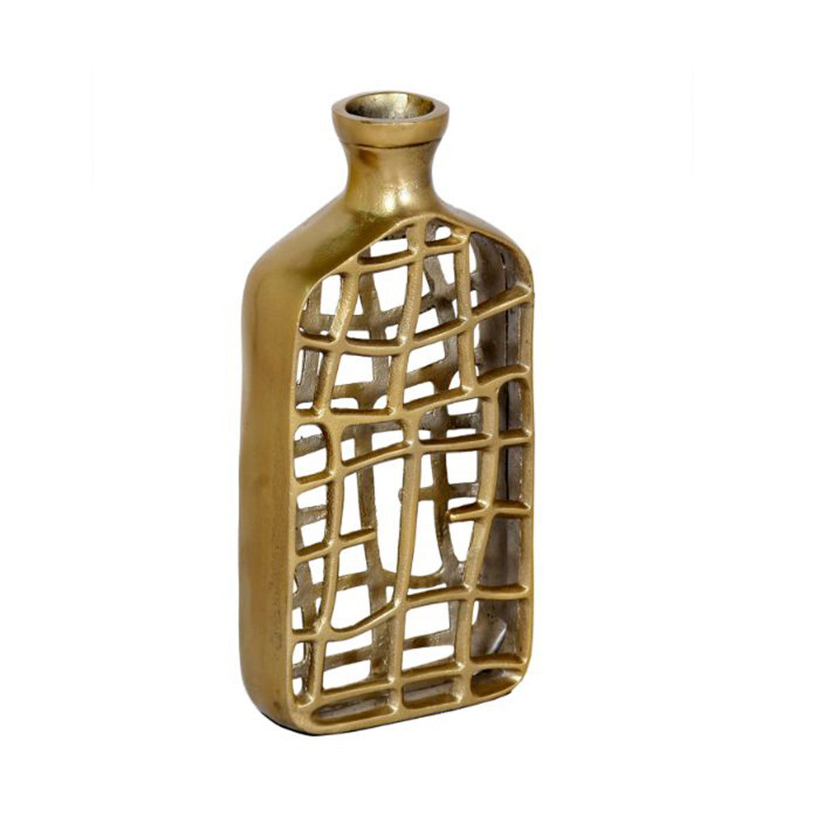 SALE Vase Jalidaar ALU RAW/NEW BRONZE 15x5x33